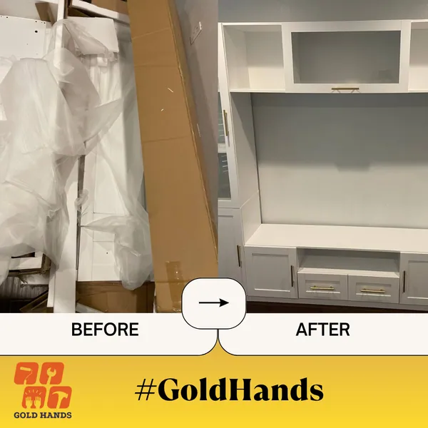 Entertainment Center Assembly Made Easy – Let Handyman Gold Hands Handle It!