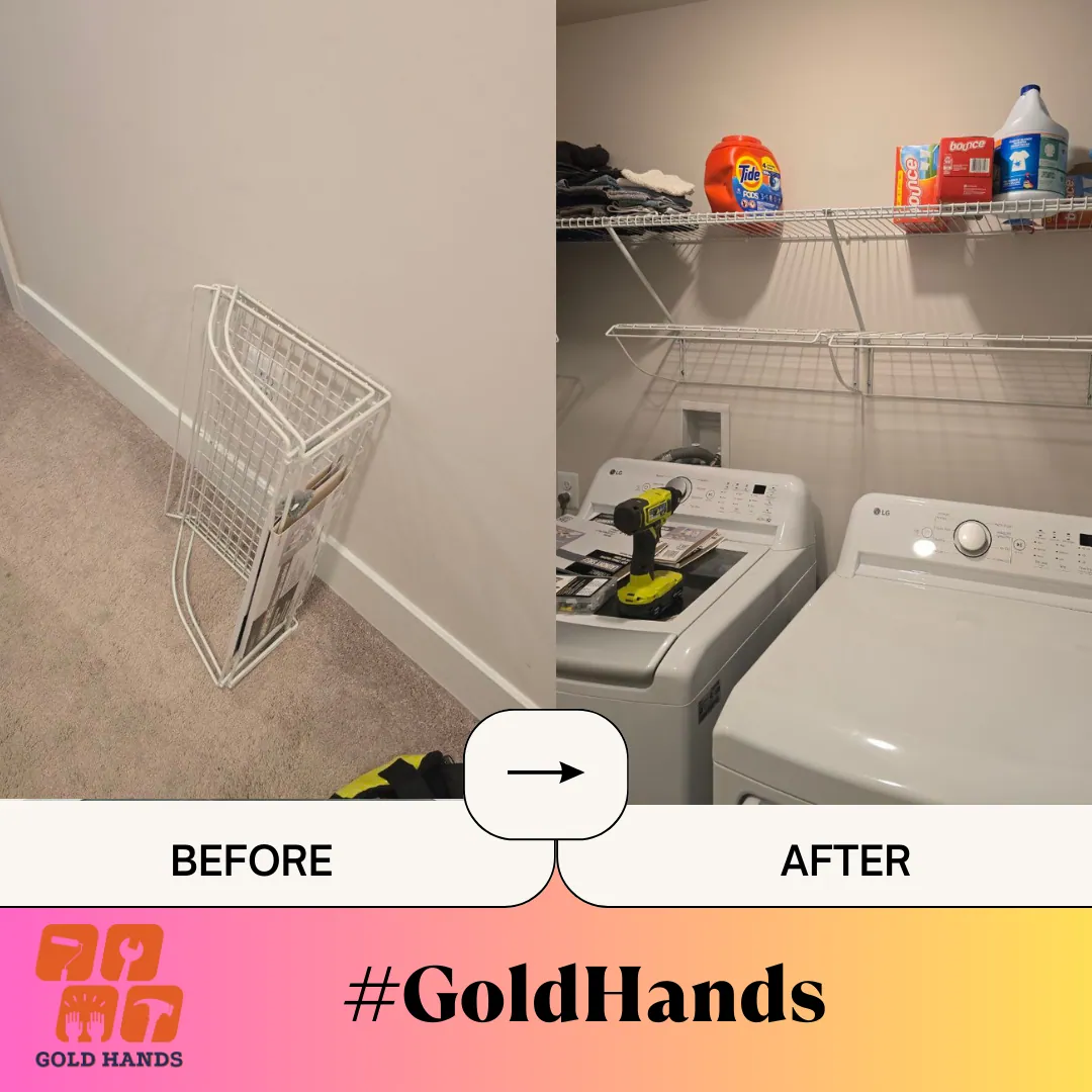 Laundry Shelves Installation: Small Upgrade, Big Difference