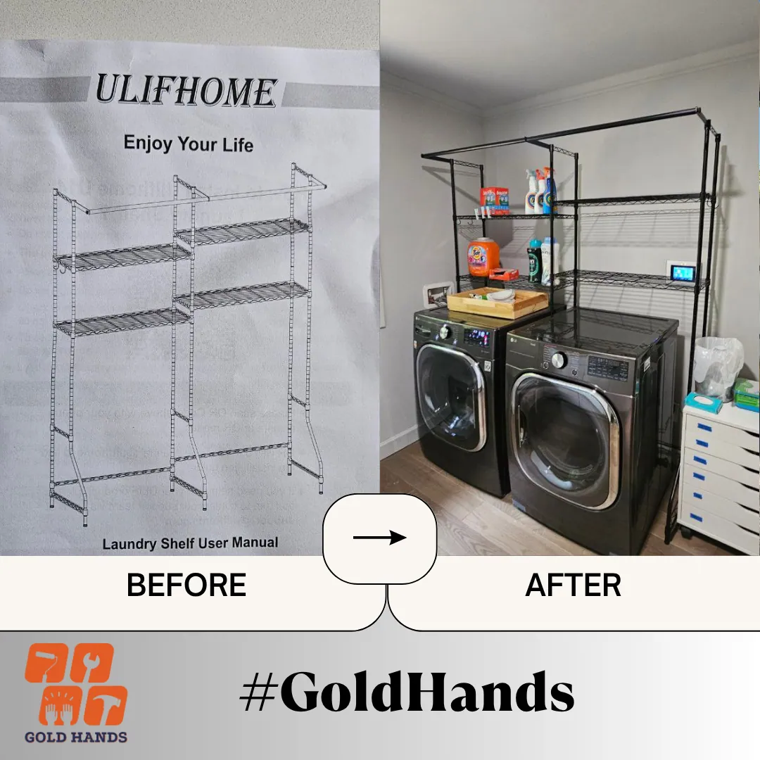 Reclaim Your Laundry Room: Custom Storage Solutions by Gold Hands Handyman Service!
