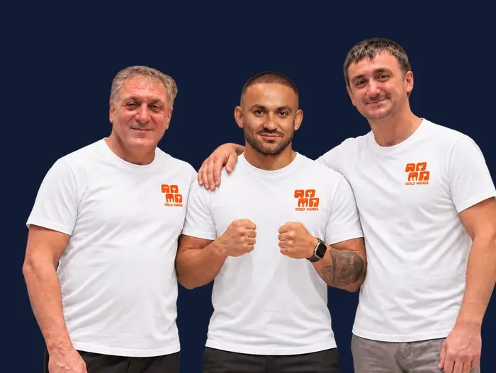 Gold Hands team: technician Arsen, founder Farrukh Rakhimov and technician Slava