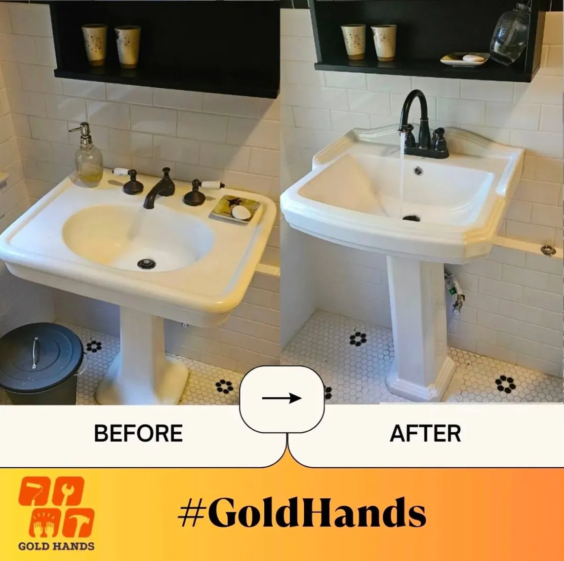 Before and after: Gold Hands project 1