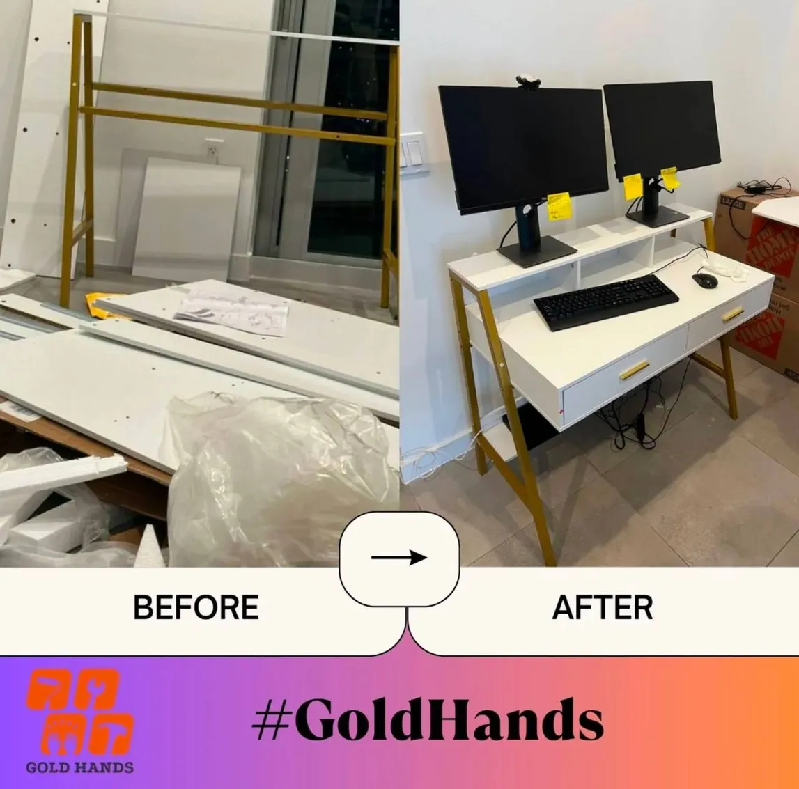 Before and after: Gold Hands project 5