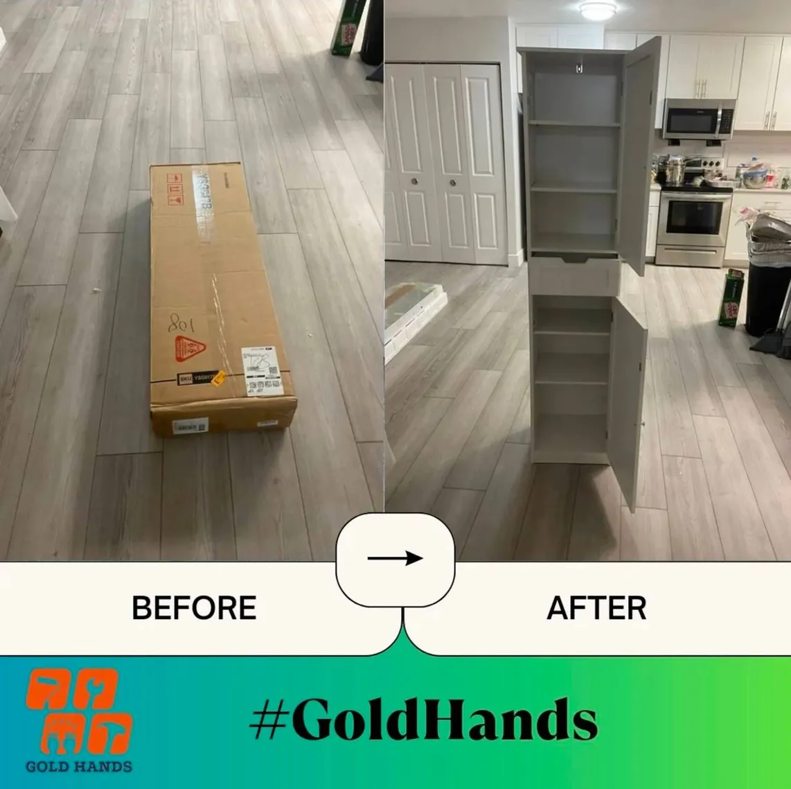 Before and after: Gold Hands project 6